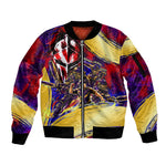 Trinbago Knight Riders Cricket Sleeve Zip Bomber Jacket Trinidad and Tobago Unleash The Knight Brush Stroke