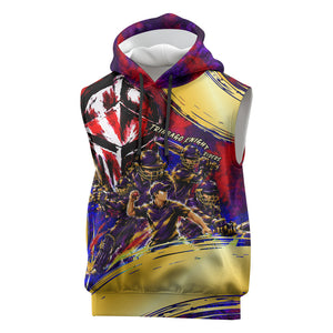 Trinbago Knight Riders Cricket Sleeveless Hoodie Trinidad and Tobago Unleash The Knight Brush Stroke