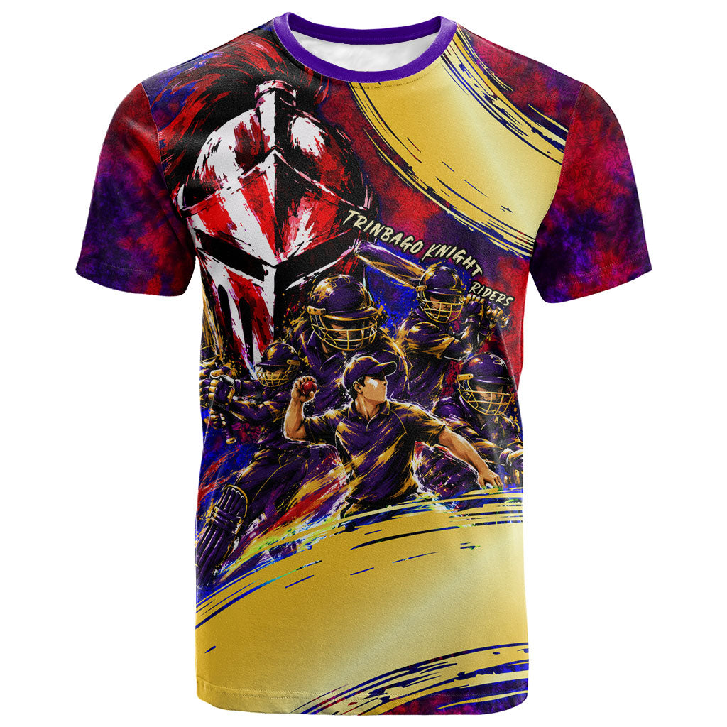 Trinbago Knight Riders Cricket T shirt Trinidad and Tobago Unleash The Knight Brush Stroke