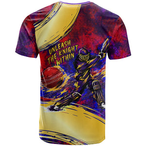 Trinbago Knight Riders Cricket T shirt Trinidad and Tobago Unleash The Knight Brush Stroke
