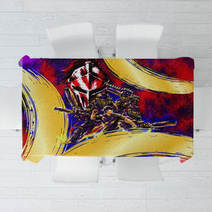 Trinbago Knight Riders Cricket Tablecloth Trinidad and Tobago Unleash The Knight Brush Stroke