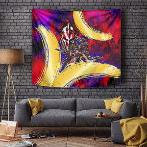 Trinbago Knight Riders Cricket Tapestry Trinidad and Tobago Unleash The Knight Brush Stroke