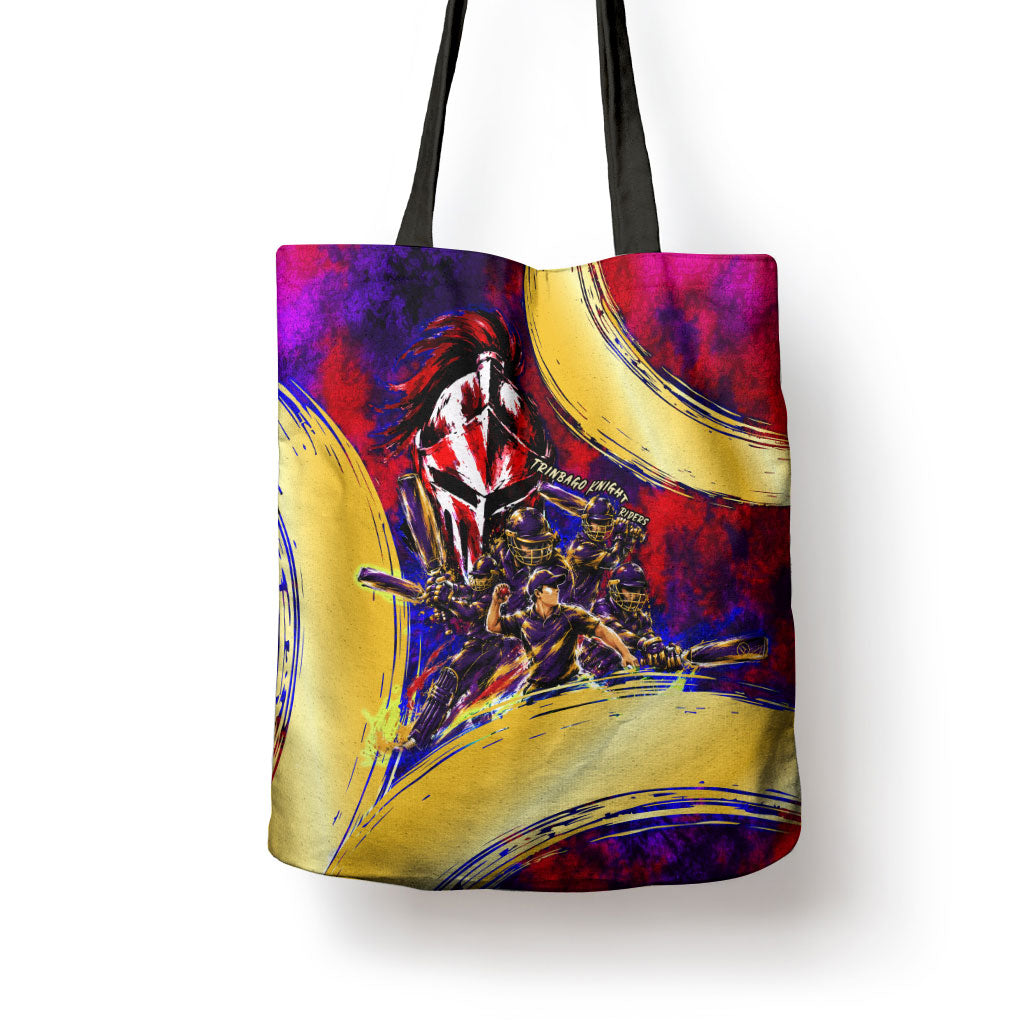 Trinbago Knight Riders Cricket Tote Bag Trinidad and Tobago Unleash The Knight Brush Stroke