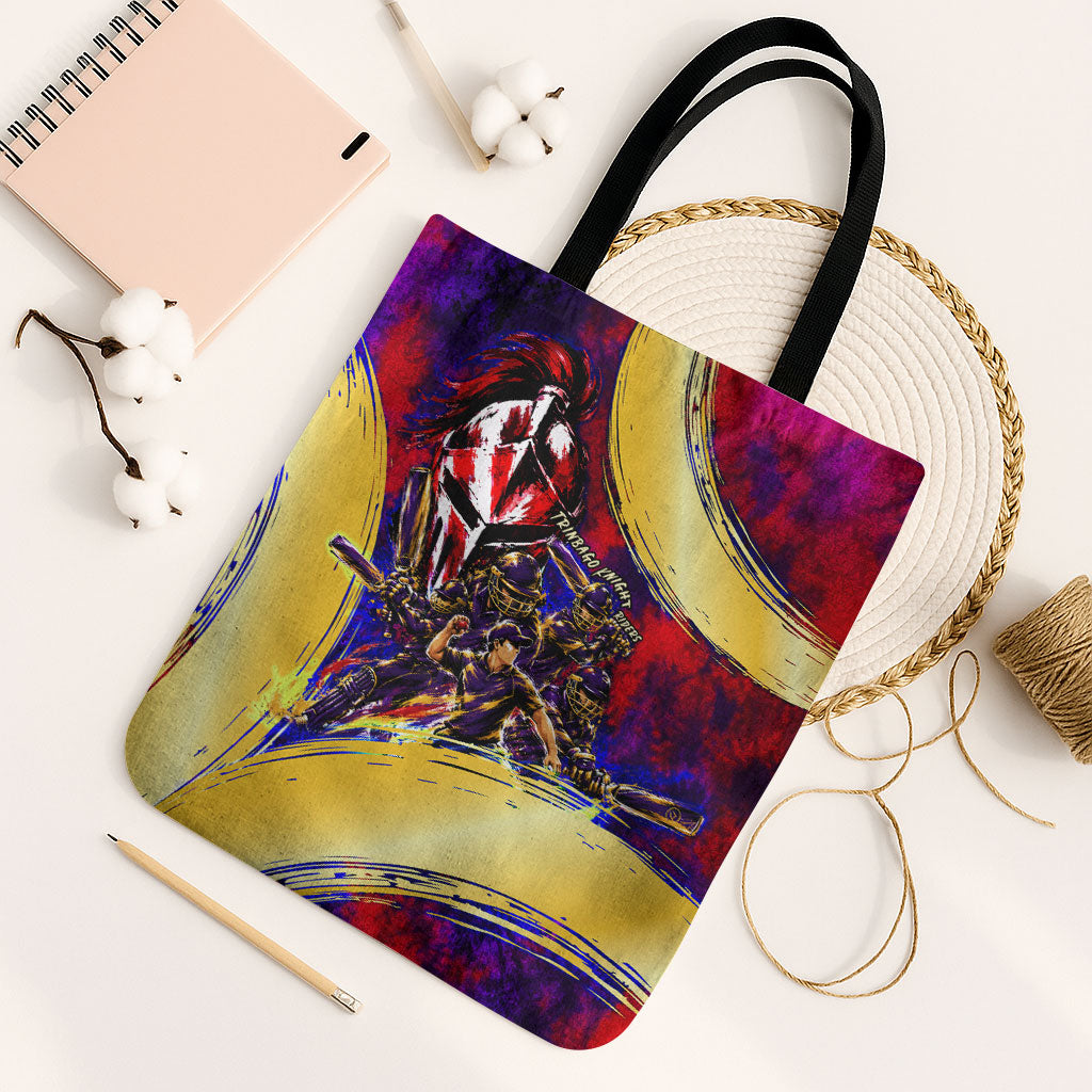 Trinbago Knight Riders Cricket Tote Bag Trinidad and Tobago Unleash The Knight Brush Stroke