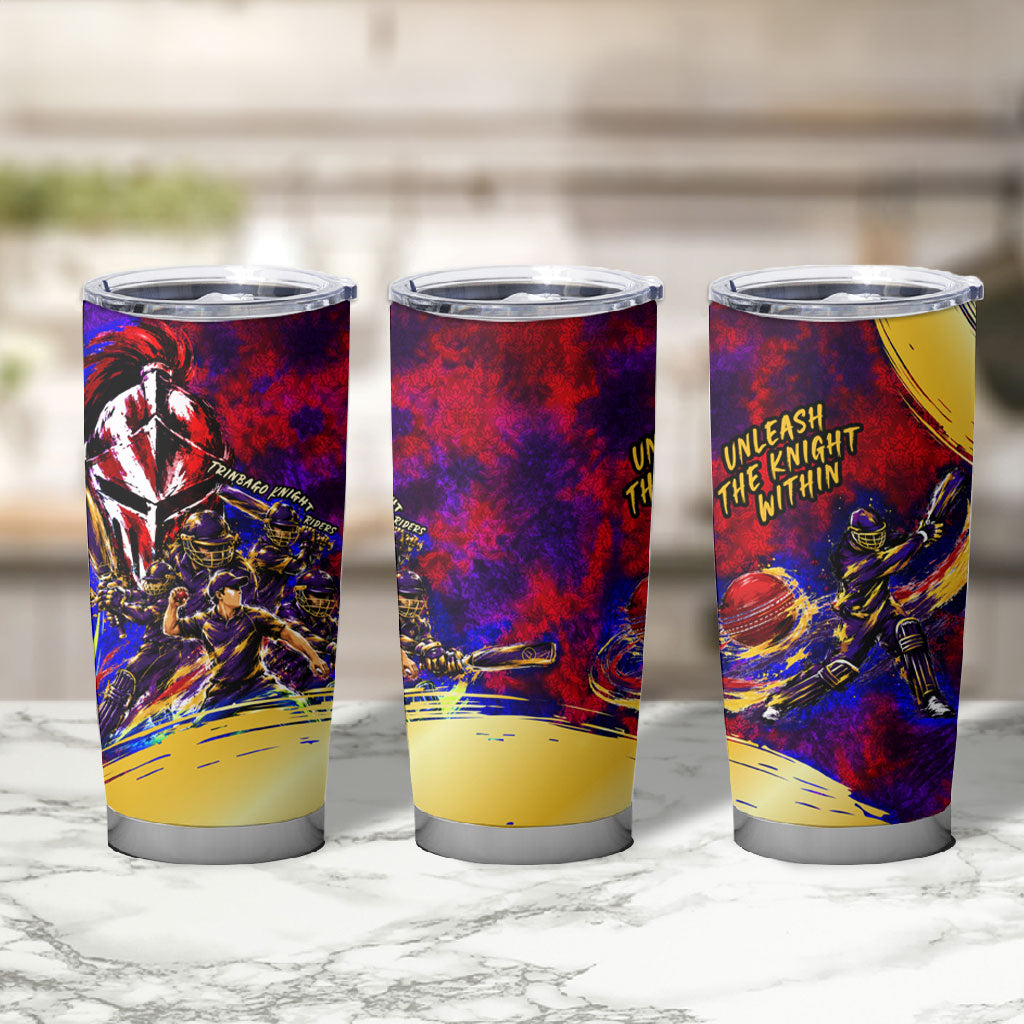 Trinbago Knight Riders Cricket Tumbler Cup Trinidad and Tobago Unleash The Knight Brush Stroke
