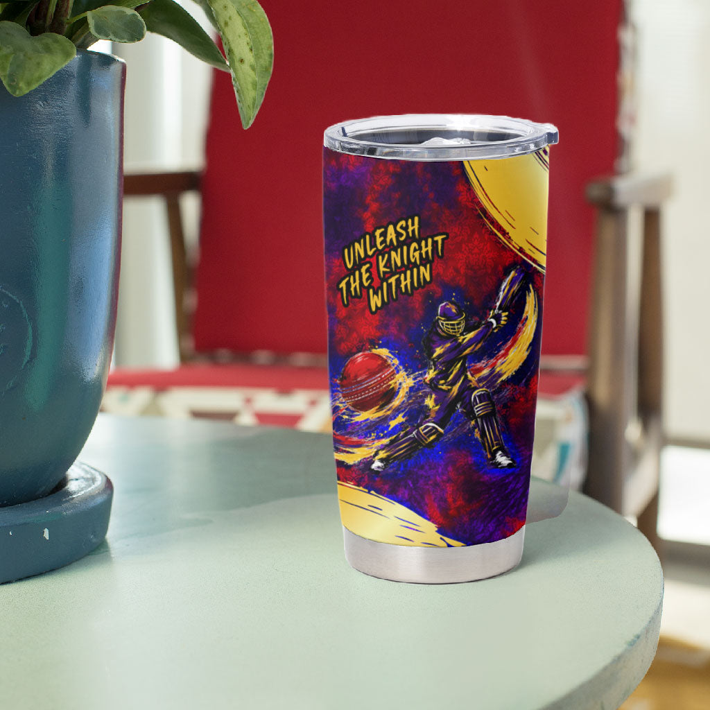 Trinbago Knight Riders Cricket Tumbler Cup Trinidad and Tobago Unleash The Knight Brush Stroke