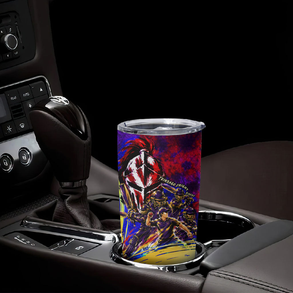 Trinbago Knight Riders Cricket Tumbler Cup Trinidad and Tobago Unleash The Knight Brush Stroke