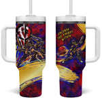 Trinbago Knight Riders Cricket Tumbler With Handle Trinidad and Tobago Unleash The Knight Brush Stroke