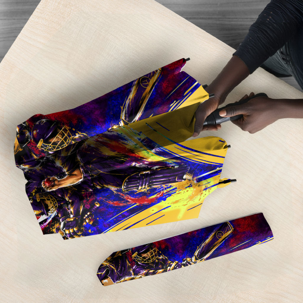 Trinbago Knight Riders Cricket Umbrella Trinidad and Tobago Unleash The Knight Brush Stroke