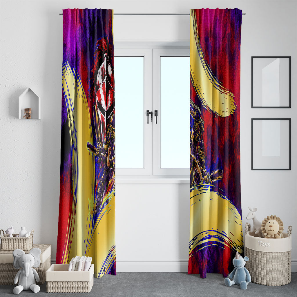 Trinbago Knight Riders Cricket Window Curtain Trinidad and Tobago Unleash The Knight Brush Stroke