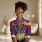 Trinbago Knight Riders Cricket Women Casual Shirt Trinidad and Tobago Unleash The Knight Brush Stroke