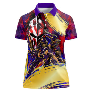 Trinbago Knight Riders Cricket Women Polo Shirt Trinidad and Tobago Unleash The Knight Brush Stroke