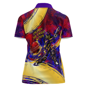 Trinbago Knight Riders Cricket Women Polo Shirt Trinidad and Tobago Unleash The Knight Brush Stroke
