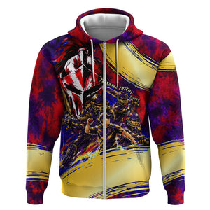 Trinbago Knight Riders Cricket Zip Hoodie Trinidad and Tobago Unleash The Knight Brush Stroke