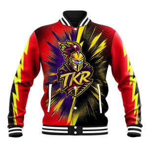 Trinidad and Tobago Cricket Baseball Jacket Trinbago Knight Riders - Ride Or Die Comic Halftone