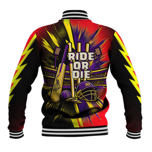 Trinidad and Tobago Cricket Baseball Jacket Trinbago Knight Riders - Ride Or Die Comic Halftone