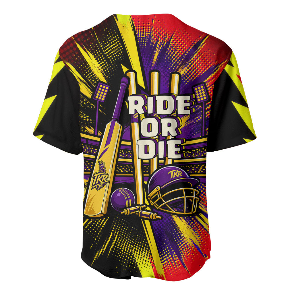 Trinidad and Tobago Cricket Baseball Jersey Trinbago Knight Riders - Ride Or Die Comic Halftone