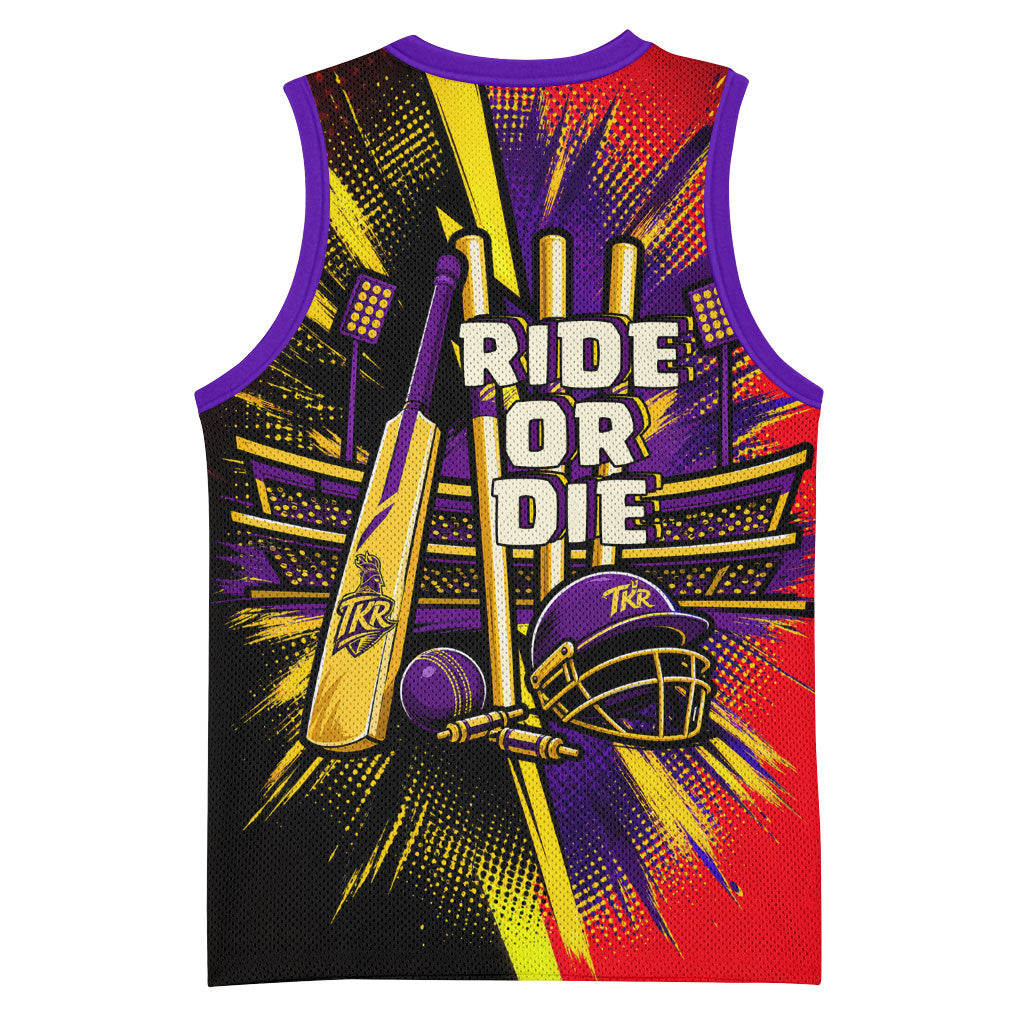 Trinidad and Tobago Cricket Basketball Jersey Trinbago Knight Riders - Ride Or Die Comic Halftone