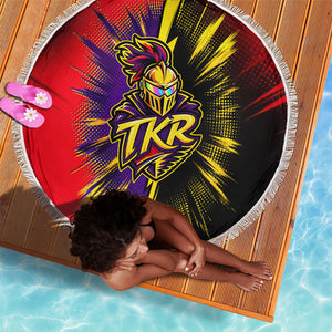 Trinidad and Tobago Cricket Beach Blanket Trinbago Knight Riders - Ride Or Die Comic Halftone