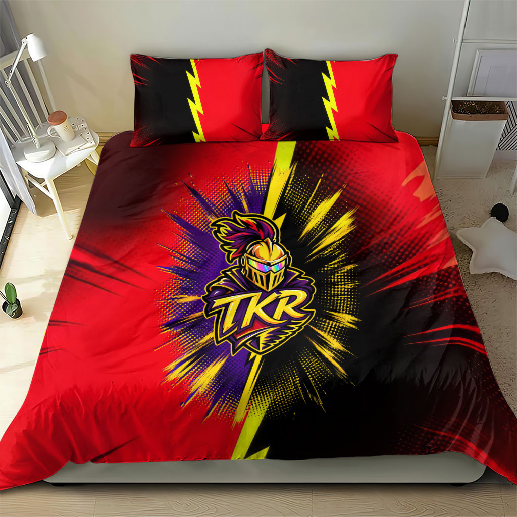 Trinidad and Tobago Cricket Bedding Set Trinbago Knight Riders - Ride Or Die Comic Halftone