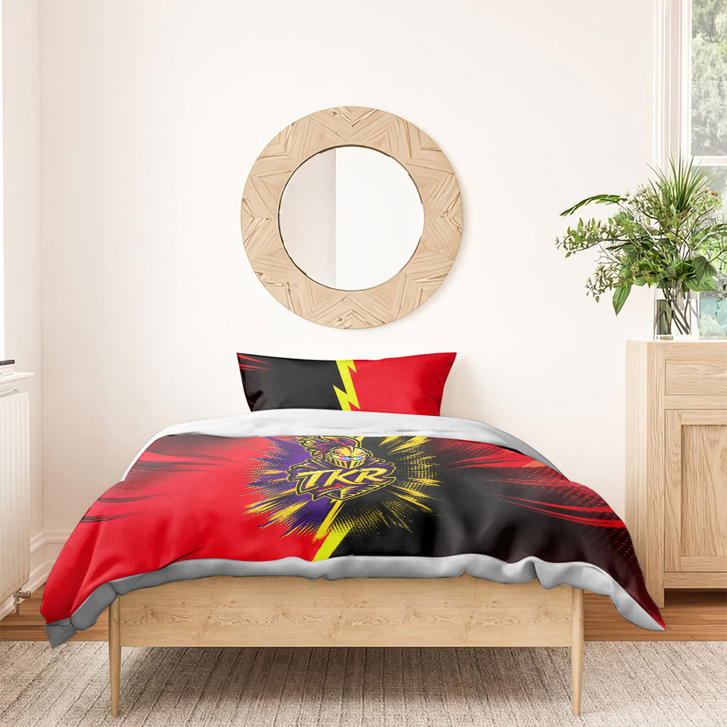 Trinidad and Tobago Cricket Bedding Set Trinbago Knight Riders - Ride Or Die Comic Halftone