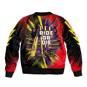 Trinidad and Tobago Cricket Bomber Jacket Trinbago Knight Riders - Ride Or Die Comic Halftone