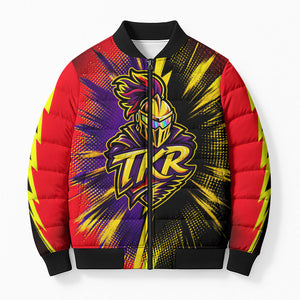 Trinidad and Tobago Cricket Bomber Puffer Jacket Trinbago Knight Riders - Ride Or Die Comic Halftone