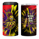 Trinidad and Tobago Cricket 4 in 1 Can Cooler Tumbler Trinbago Knight Riders - Ride Or Die Comic Halftone