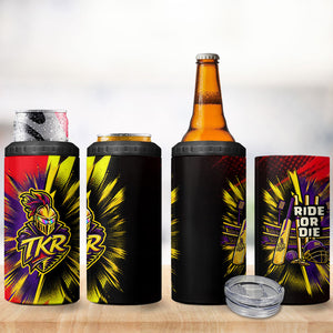 Trinidad and Tobago Cricket 4 in 1 Can Cooler Tumbler Trinbago Knight Riders - Ride Or Die Comic Halftone
