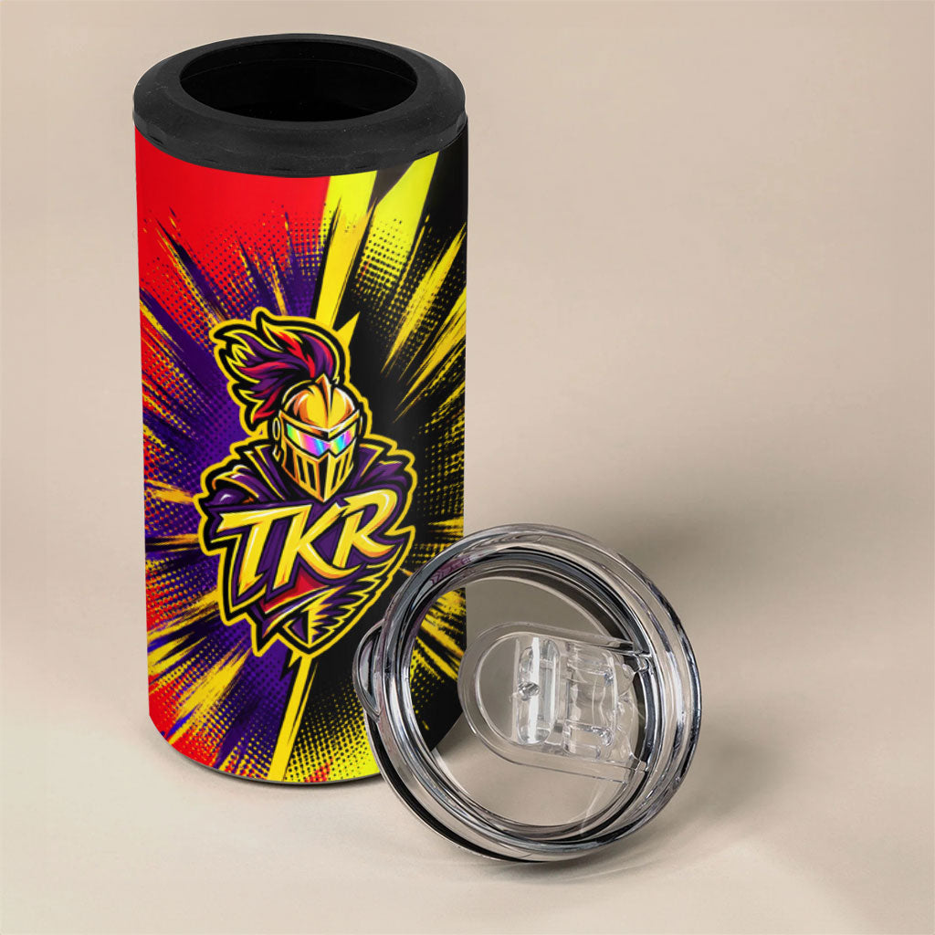 Trinidad and Tobago Cricket 4 in 1 Can Cooler Tumbler Trinbago Knight Riders - Ride Or Die Comic Halftone