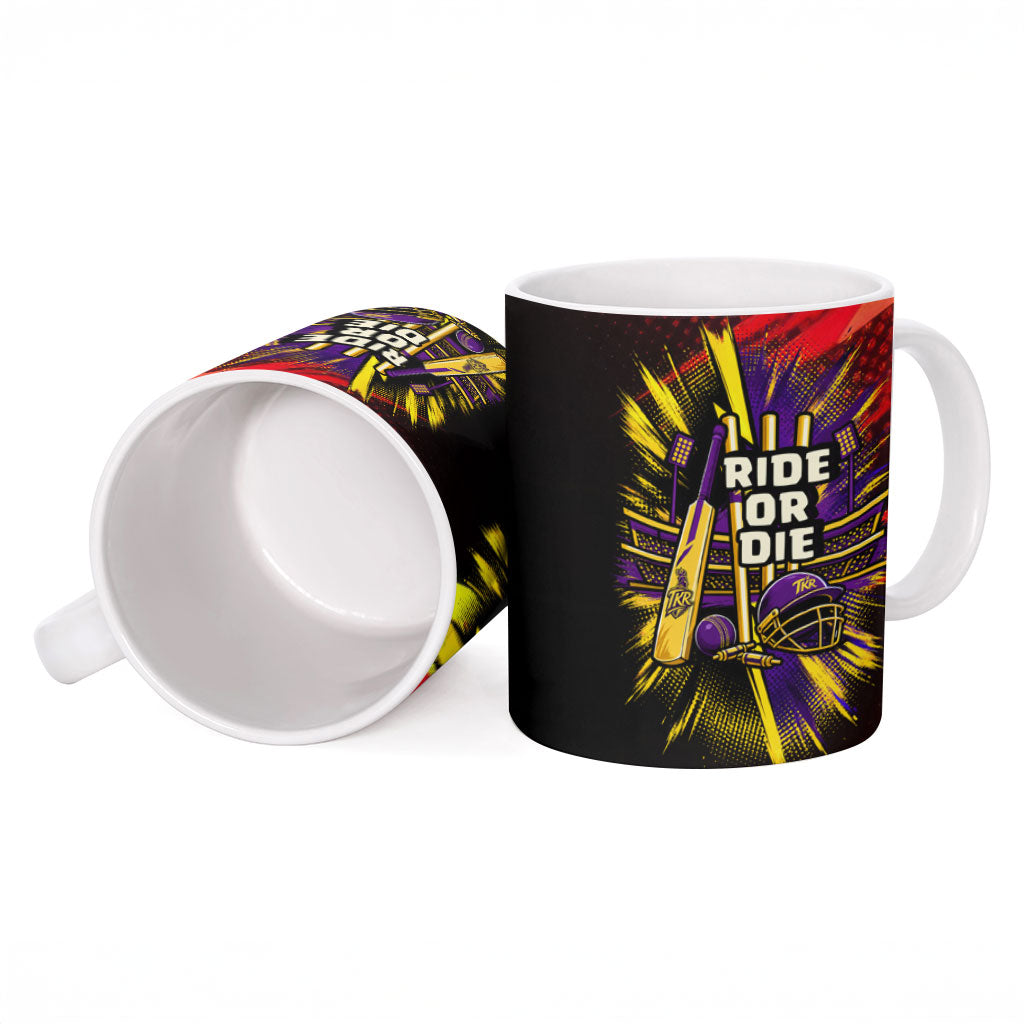 Trinidad and Tobago Cricket Ceramic Mug Trinbago Knight Riders - Ride Or Die Comic Halftone