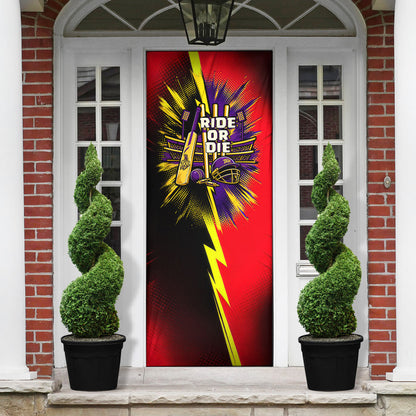 Trinidad and Tobago Cricket Door Cover Trinbago Knight Riders - Ride Or Die Comic Halftone