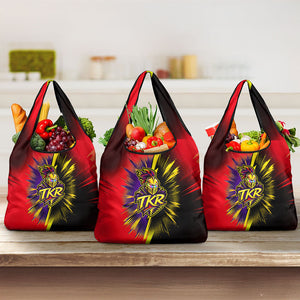 Trinidad and Tobago Cricket Grocery Bag Trinbago Knight Riders - Ride Or Die Comic Halftone