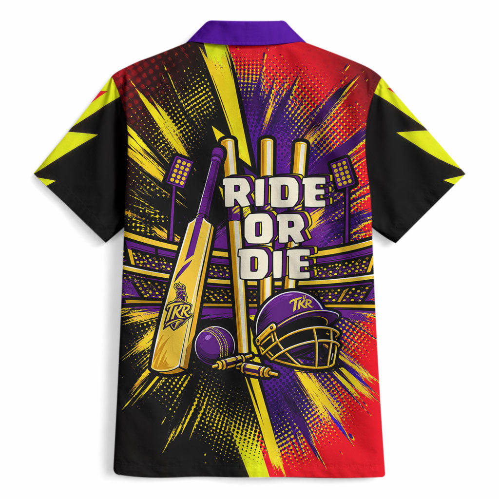 Trinidad and Tobago Cricket Hawaiian Shirt Trinbago Knight Riders - Ride Or Die Comic Halftone