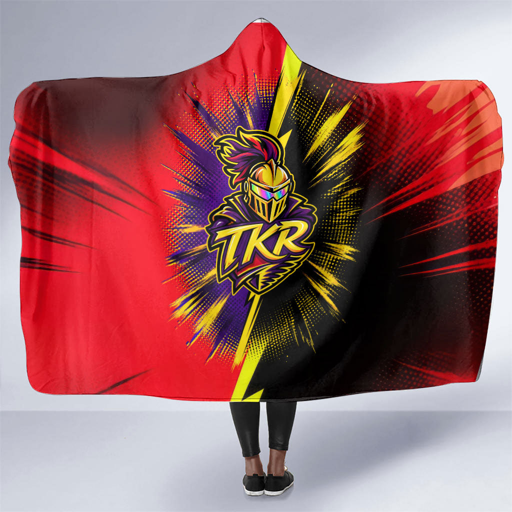 Trinidad and Tobago Cricket Hooded Blanket Trinbago Knight Riders - Ride Or Die Comic Halftone