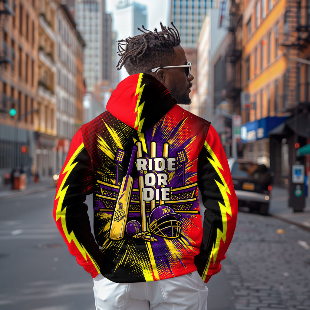 Trinidad and Tobago Cricket Hoodie Trinbago Knight Riders - Ride Or Die Comic Halftone
