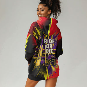 Trinidad and Tobago Cricket Hoodie Dress Trinbago Knight Riders - Ride Or Die Comic Halftone
