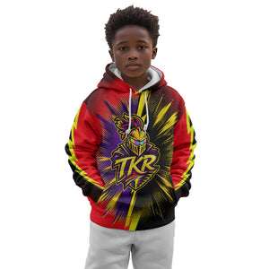 Trinidad and Tobago Cricket Kid Hoodie Trinbago Knight Riders - Ride Or Die Comic Halftone