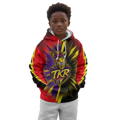 Trinidad and Tobago Cricket Kid Hoodie Trinbago Knight Riders - Ride Or Die Comic Halftone