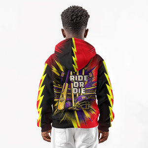 Trinidad and Tobago Cricket Kid Hoodie Trinbago Knight Riders - Ride Or Die Comic Halftone