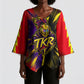 Trinidad and Tobago Cricket Kimono Sleeve Blouse Trinbago Knight Riders - Ride Or Die Comic Halftone