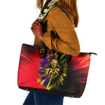 Trinidad and Tobago Cricket Leather Tote Bag Trinbago Knight Riders - Ride Or Die Comic Halftone