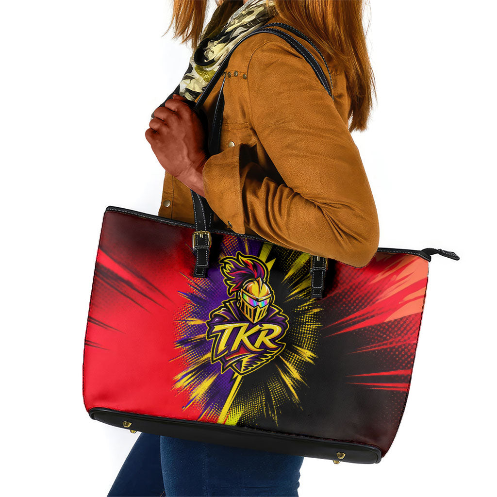 Trinidad and Tobago Cricket Leather Tote Bag Trinbago Knight Riders - Ride Or Die Comic Halftone