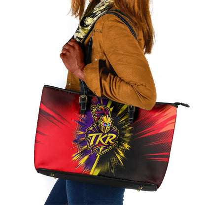 Trinidad and Tobago Cricket Leather Tote Bag Trinbago Knight Riders - Ride Or Die Comic Halftone