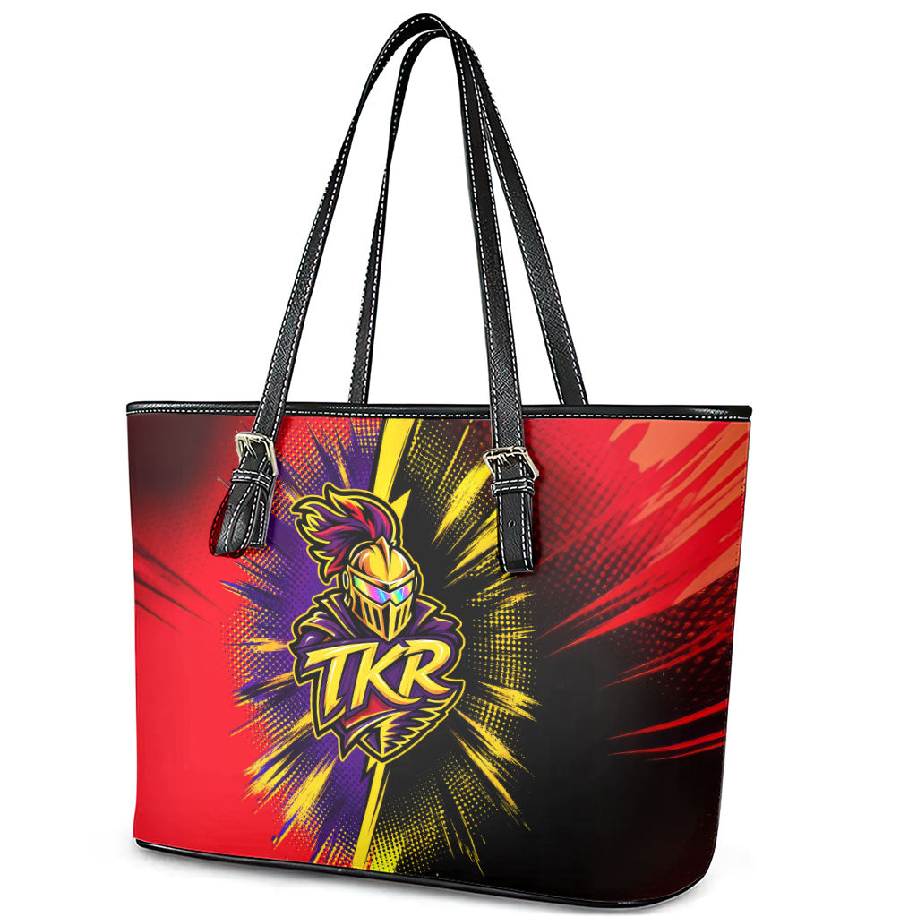 Trinidad and Tobago Cricket Leather Tote Bag Trinbago Knight Riders - Ride Or Die Comic Halftone