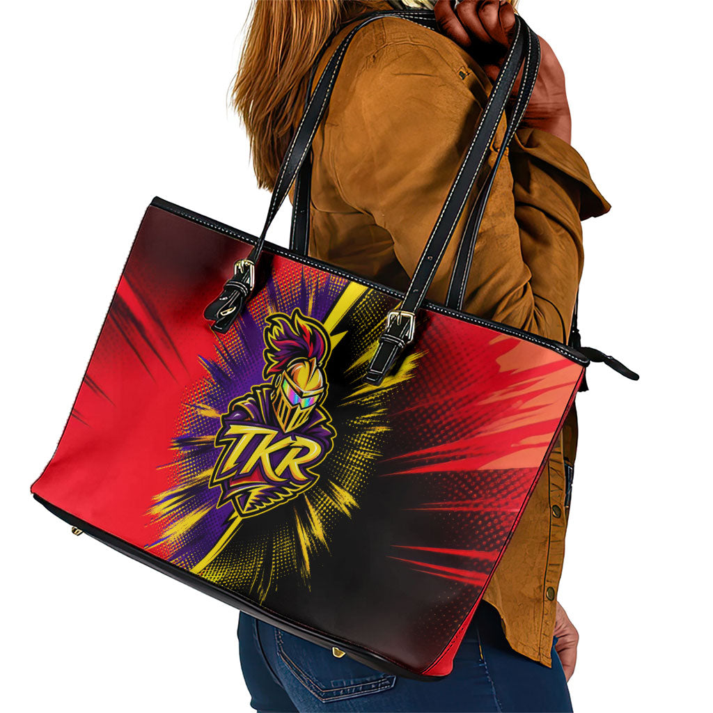 Trinidad and Tobago Cricket Leather Tote Bag Trinbago Knight Riders - Ride Or Die Comic Halftone
