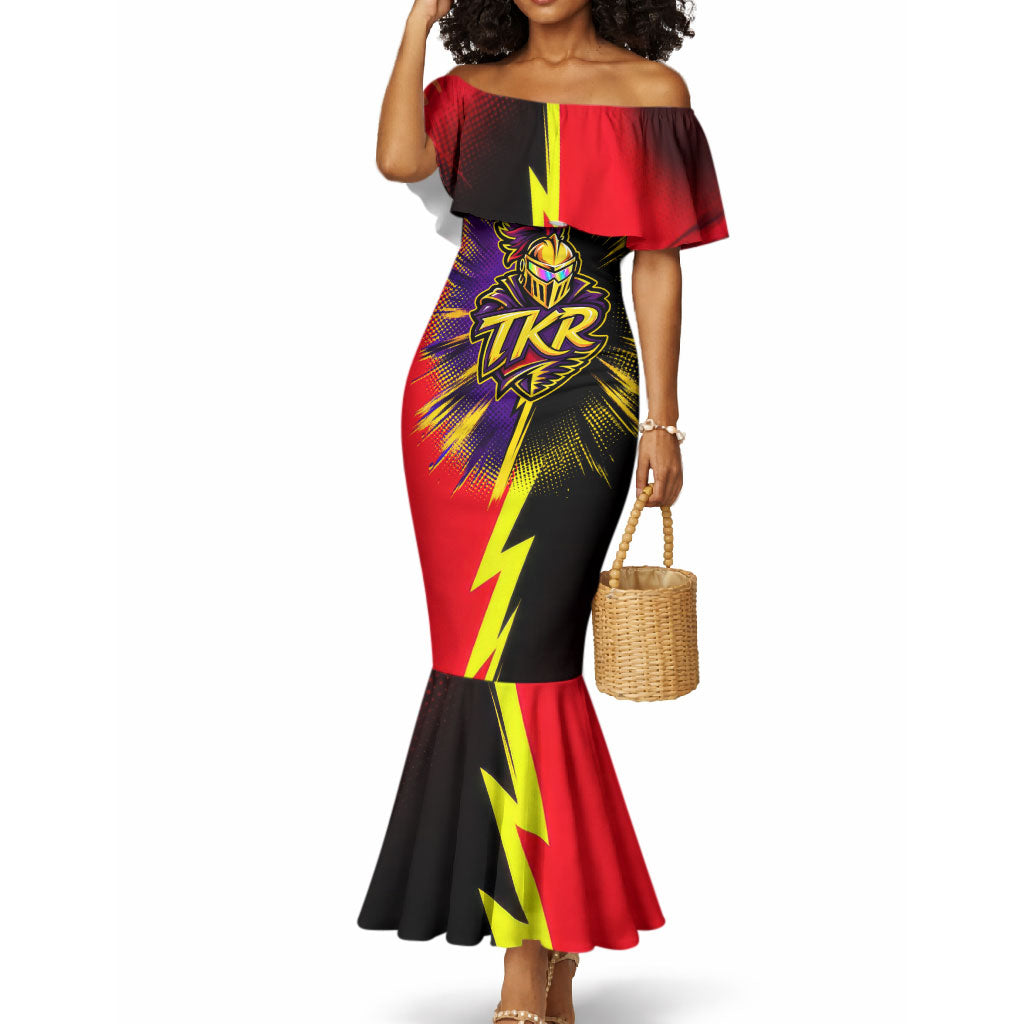 Trinidad and Tobago Cricket Mermaid Dress Trinbago Knight Riders - Ride Or Die Comic Halftone
