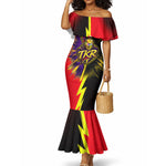 Trinidad and Tobago Cricket Mermaid Dress Trinbago Knight Riders - Ride Or Die Comic Halftone