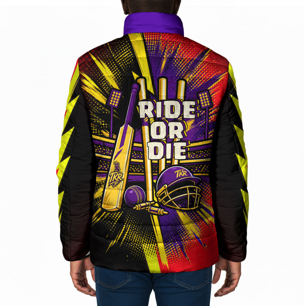 Trinidad and Tobago Cricket Padded Jacket Trinbago Knight Riders - Ride Or Die Comic Halftone