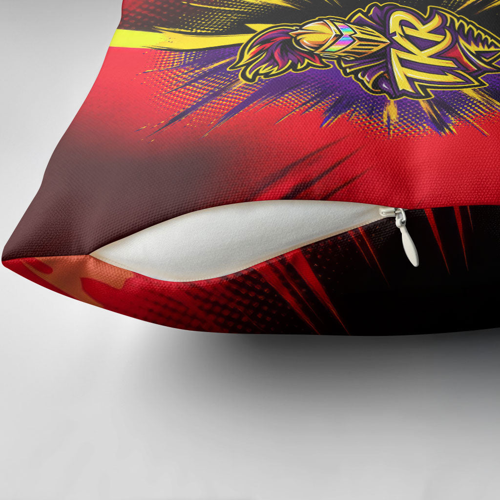 Trinidad and Tobago Cricket Pillow Cover Trinbago Knight Riders - Ride Or Die Comic Halftone